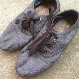 Brown & Gold Lace Up TOMS